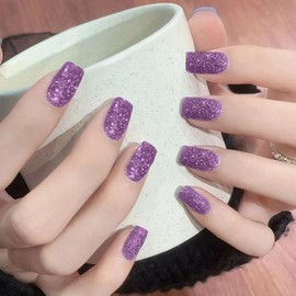 Beaolata Nail Polish Strips, 32PCS Salon Quality Wraps, Long Lasting Gel Nail Stickers for Women Easy Apply& Remove (Gleaming Violet)