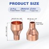 PATIKIL 5Pcs Copper Reducer 5/8" x1/4" ID Reducing Copper Coupling