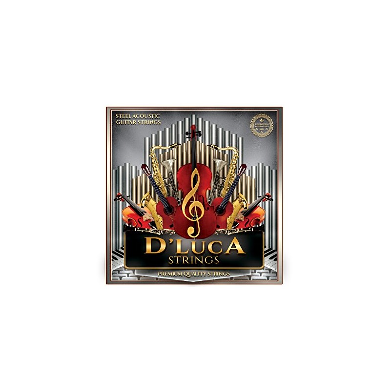 D'Luca Steel Acoustic Guitar Strings 6 Pcs Set (DVGSA)