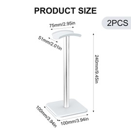 WQNNQW Headphone Stand, Headset Holder, Universal Headset Stand, Headphone Holder, Universal Headphone Holder, Headphones Atänder, for All Gaming Headsets/Desktop Headphones (Silver)