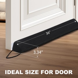 UUYUUY Door Draft Stopper Weighted Triangular Draft Stoppers for Bottom of Door 36" Underdoor Draft Blocker Seal Guard for Window Sill All-Season Gap Filler for Cold Air, Noise, and Light, Black