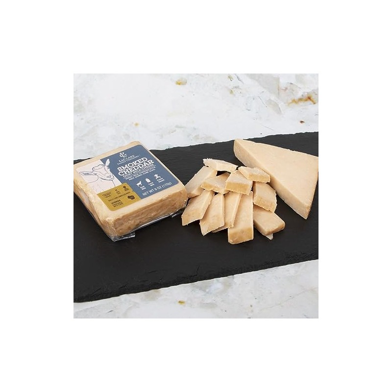 Laclare Farms Smoked Goat Cheddar Chunk, 6 oz, 4 Pack