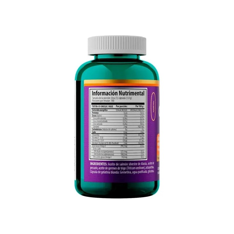 Solanum Omega 3 Max Suplemento Alimenticio 180caps Sabor Sin Sabor