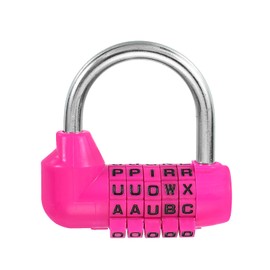 PATIKIL Combination Padlock, 5 Digit Gym Locker Lock Alloy Steel Password Safety Padlock Keyless for Sports Locker Fence Toolbox Case Drawer, Pink