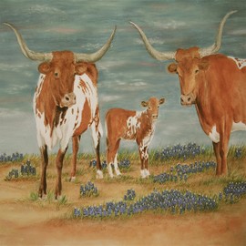 Xiyuekissu Texas Longhorn Cow Cute Animal Farmhouse DIY 5D Diamond Art Full Round Drill Embroidery Cross Stitch Arts Craft Canvas Wall Decor 12x12 inch …