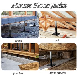 House Jacks for Leveling, 5-8" Mini Screw Jack Adjustable Deck Supports, Floor Joist Support Jack Stands, House Leveling Jacks for Floor, Post, Deck Foundation, Porch, Roof, Staircase