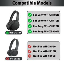 Adhiper WH-CH710N/WH-CH700N Replacement Ear Pads, Upgrade Cooling Gel Earpads for Sony WH-CH700N, WH-CH710N, WH-CH720N, WH-XB900N Headphones, WH-XB900N Ear Pads Cushions with Soft Memory Foam(Black)