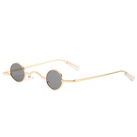 SOIMISS Small Round Sunglasses Creative Glasses Decorative Party Glasses Beach Glasses for Men Women (Black), Gold Black
