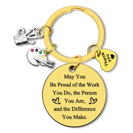 Art Teacher Appreciation Gifts Keychain Artist Gifts Painter Gifts Thank You Gifts for Artist Art School Teacher Gifts Art Lovers Gifts for Women Men Coworker Going Away Gift Christmas Birthday Gift