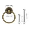 sourcing map 2Pcs Round Ring Pulls, Drawers Knobs Bronze Circle