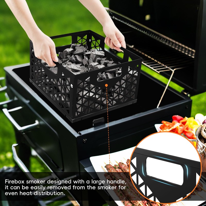 Foedo Charcoal Firebox Basket for Oklahoma Joe Offset Smoker, Grill