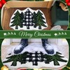 Shemilly Christmas Bathroom Rugs,Christmas Tree Soft Absorbent Bath Rug Non
