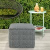 SIMPLIHOME Briella 18 Inch Boho Square Woven Outdoor/ Indoor Pouf