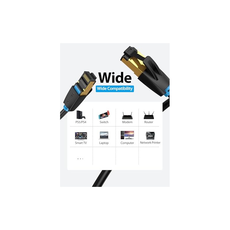 VENTION Cable Ethernet Cat 8, cable de conexión de alta