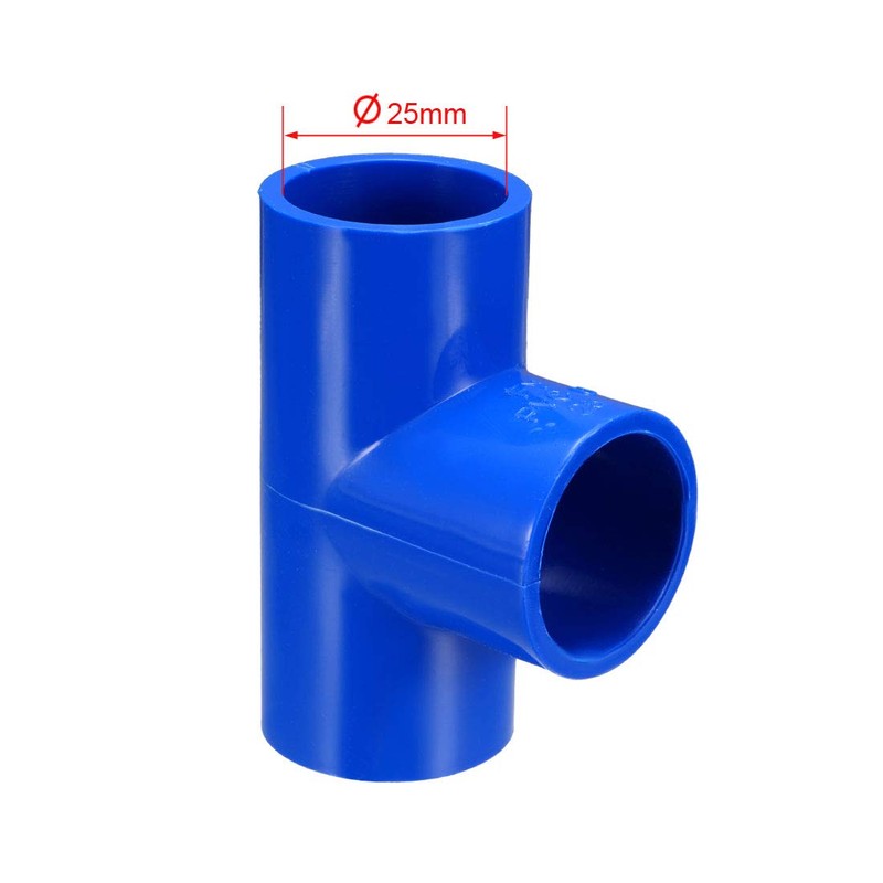 sourcing map 25mm Slip Tee PVC Pipe Fitting T-Shaped Coupling