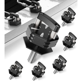 AUTOJDM 6-Pack Aluminum Hard Top Bolts Quick Removal Fastener Thumb Screws with Integrated D Ring, Compatible with Jeep Wrangler JK 2007-2018, JL 2018-2022, and Gladiator JT 2018-2022 (Black)