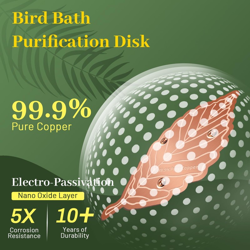 Niteguy Bird Bath Copper Disk,Bird Bath Purification Disk 0.6mm Reinforced