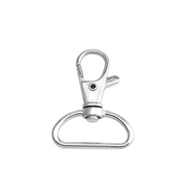 Wuuycoky Silvery 1" Inner Diameter D Ring Fillet Fisheye Buckle Lobster Clasps Swivel Snap Hooks Pack of 15