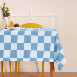 Ohocut Checkered Table Cloth Square Tablecloth, Classic Blue Checkerboard Tablecloth for Picnic, Party, Dinner Table Cover, Waterproof Washable Wrinkle Resistant 55''x55'' (2-4 Seats)