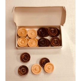 Wooden Draughts Pieces Set