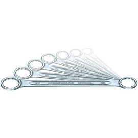Stahlwille 96410503 7-Piece Double Ended Ring Wrench Set, Made of Chrome Alloy Steel, Chrome Plated for Rust Resistance and With Anti-Slip Drive, Provides High Torque & Increased Leverage, No. 21/7