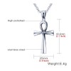 FPHNUY Men's Stainless Steel Coptic Anka Cross Religious Pendant Necklace,