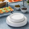 SETUP [60 Piece Combo Silver Trim Plastic Plates - Premium