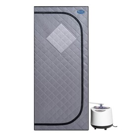 SALUSHEAT Portable Steam Sauna, Portable Sauna Box for Home, Personal Sauna Tent with 9 Levels Heat, 2.2L/1000W Steamer, Folding Chair, Remote Control, 29.1" x 29.1" x 66.5"