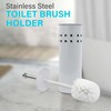 Stainless Steel toilet Brush Holder Free Standing Brush (White)