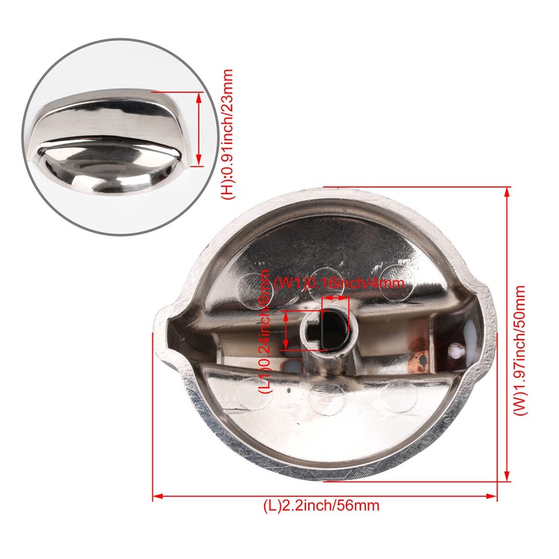 SHANOER 6 PCS Oven Knobs Sliver Plastic Burner Knobs Replacement