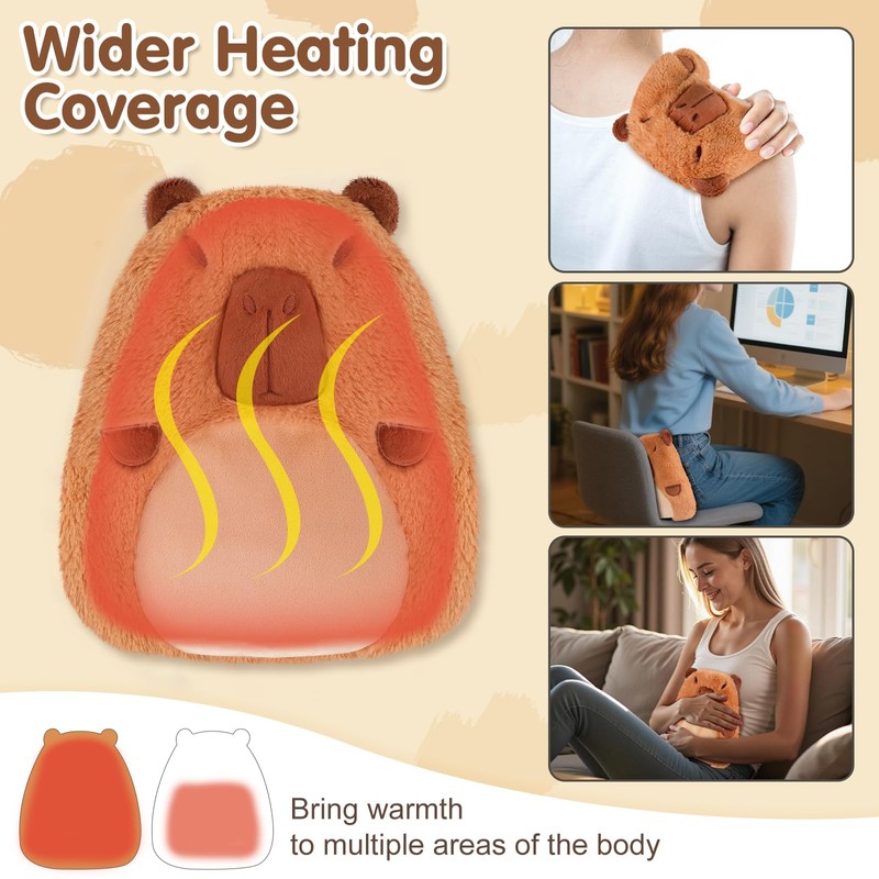 Capybara Microwavable Heating Pad for Belly, Neck & Shoulders, Heated
