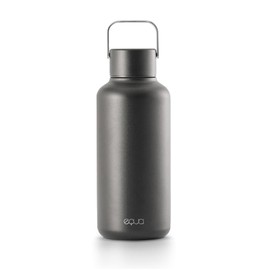 EQUA Timeless Stainless Steel Water Bottle, 600 ml, BPA-Free, Leak-Proof, Durable, Multifunctional, Dark