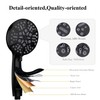 Matt Black Shower Head with Handheld Spray High Pressure-Multifunction Strong
