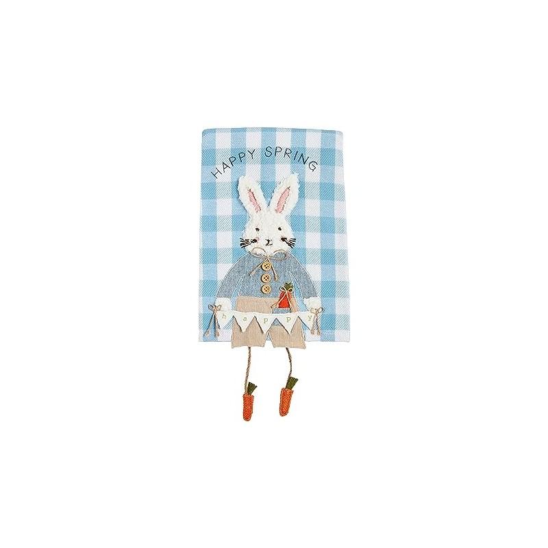 Mud Pie Easter Dangle Towels, Happy Spring; 14" x 21"