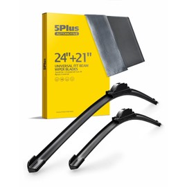 5 PLUS® 24"+21" Windshield Wiper Blades Replacement for Nissan 2017-2024 TITAN/16-2024 TITAN XD Wiper Blades-Original Factory Quality,Pair it With a 11.8"*15.8" Suede Coral Fleece Double-Sided Towel