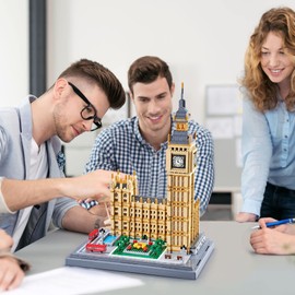 FULHOLPE Big Ben Model Building Blocks Kit, 6473 Pieces Landmark Architecture Mirco Bricks Model Set, Nano Blocks London Clock Tower Construction Toy Not Compatible with Major Brands