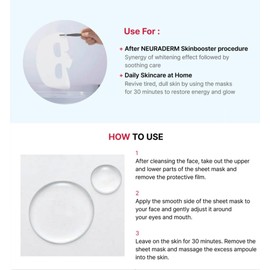 NEURADERM Hydro Brightening Facial Sheet Mask, Glowing Radiant Complexion Serum Moisturizing Skincare (Pack of 5)