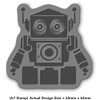 'Cute Robot' Rubber Stamp - Unmounted Design for Crafting &