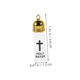 Mobestech 2PCS Small Cross Design Holy Water Bottles Refillable Christian Containers for Baptism Ceremonies Empty Blessing Water Vials for Church Decorations and