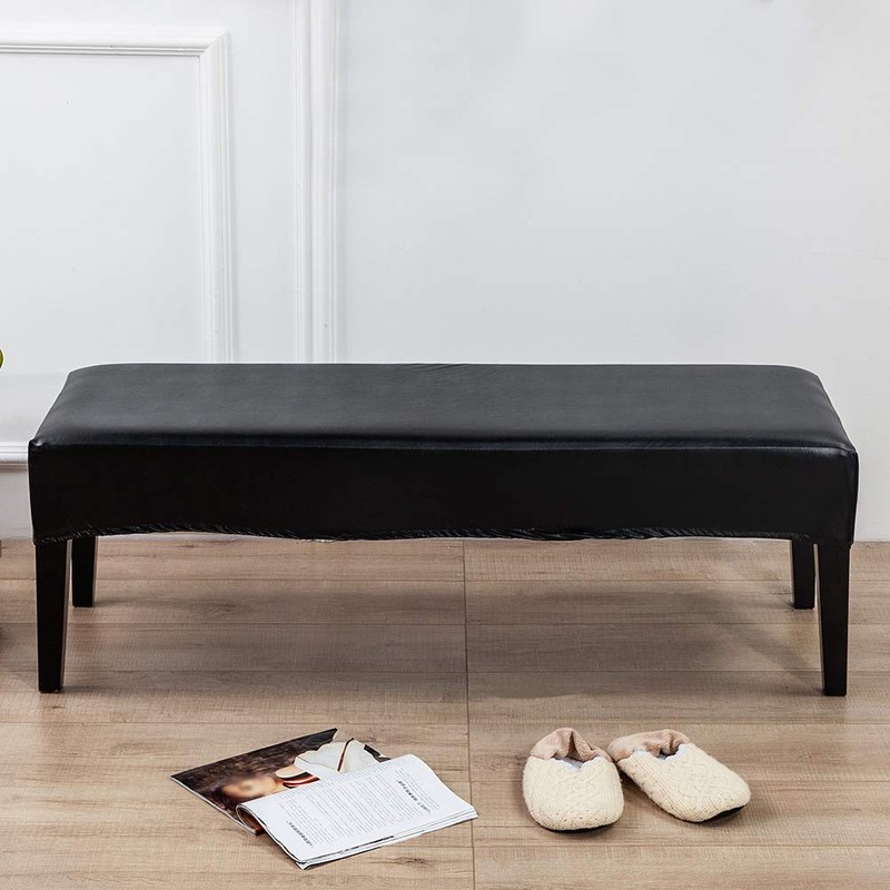 Tookie PU Leather Soft Stretch Dining Bench Cover, Waterproof Elastic