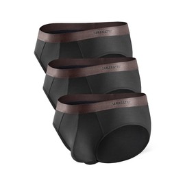 Separatec Mens Underwear Briefs, Soft Breathable Rayon Made from Bamboo Underwear, Dual Pouch Mens Briefs 3 Pack (M, Black)