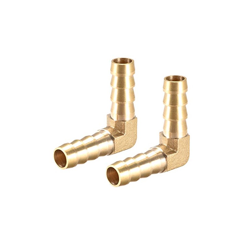 sourcing map 10mm Barb Brass Hose Fitting 90 Degree Elbow