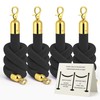 4PCS Black Velvet Rope 6.5FT – 6.5FT Velvet Ropes Black