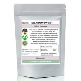 Meadowsweet Capsules 100% Natural Pure no additives (Filipendula) (90)