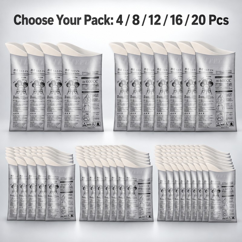 Portable Urinal Bags 600ml - Disposable Pee Bags for Men