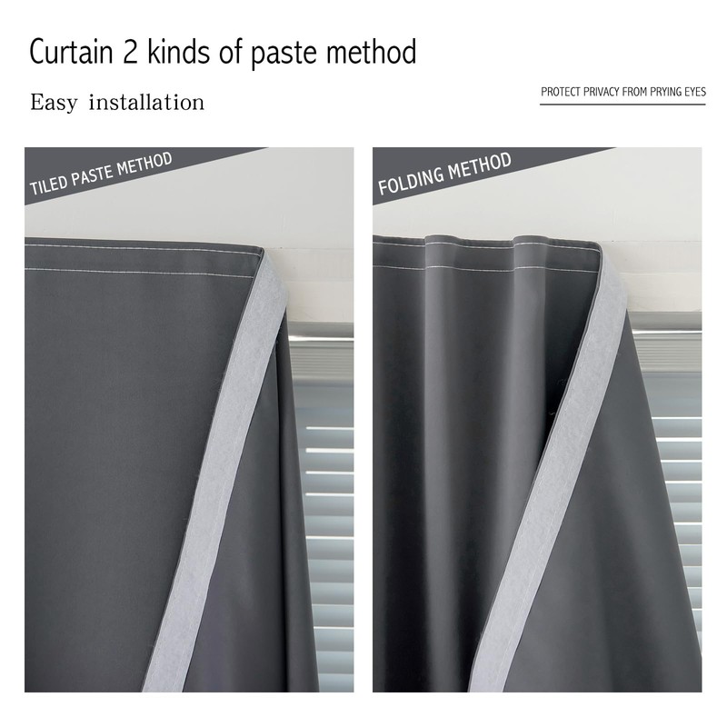 Sovtfides Magic Tape Stick On Curtains Window Shades Pull Down