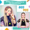 obeoby 8 Pack 80s Print Neon Headbands for Women, 90s