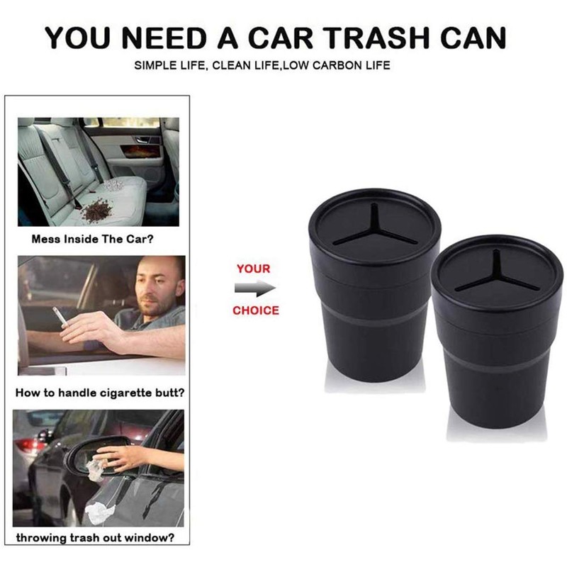Car Trash Can with Lid, FIOTOK Mini Auto Garbage Can