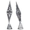 Transpac Metal Silver Glitz Tree Topper, Set of 2, Assortment