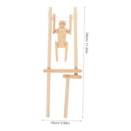 Kisangel DIY Wooden Dolls 3pcs Blank Action Figures for Boys and Girls Creative Craft Robots Unfinished Wooden Toys for Boys Girls